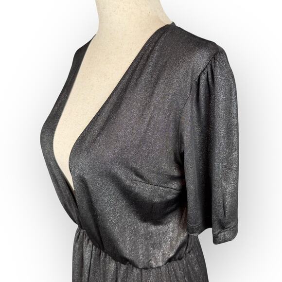 Reformation Silver Black Metallic Adeline Maxi Dress Size XS NYE Formal Wedding - Picture 4 of 7